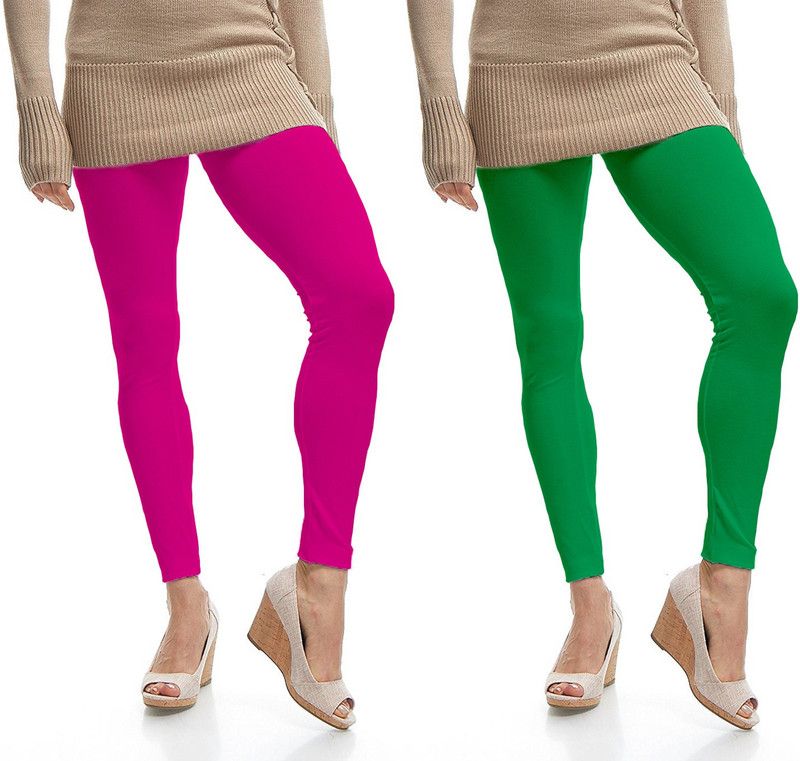 Omikka Ankle Length Ethnic Wear Legging  (Pink, Solid)