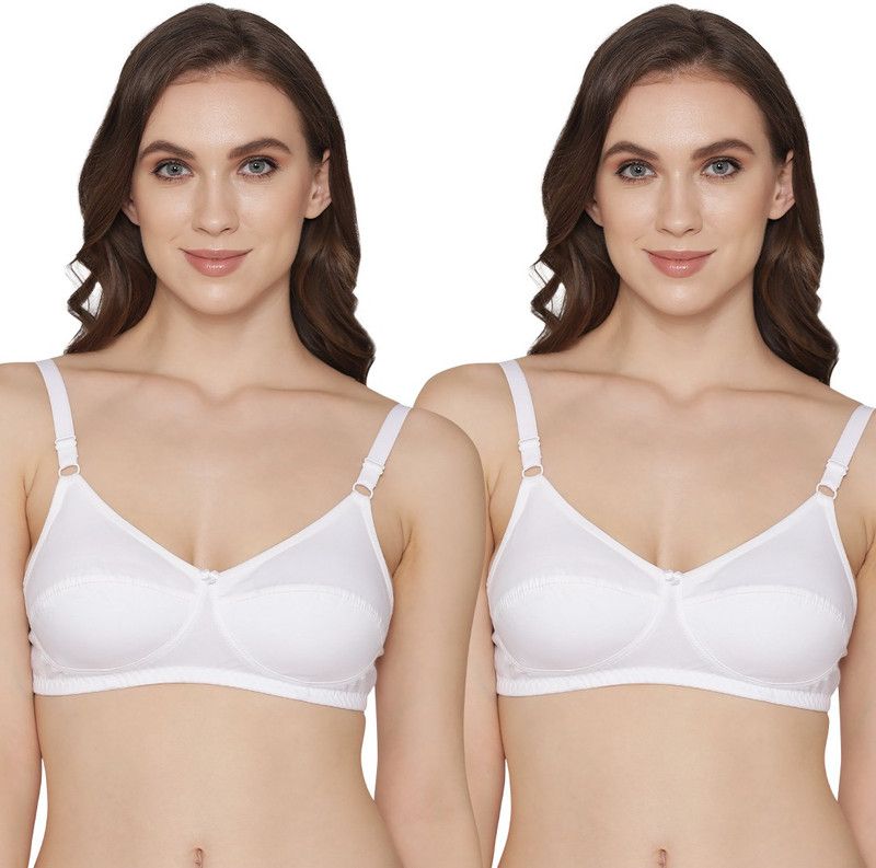 Pack of 2 Women Full Coverage Non Padded Bra  (White, White)