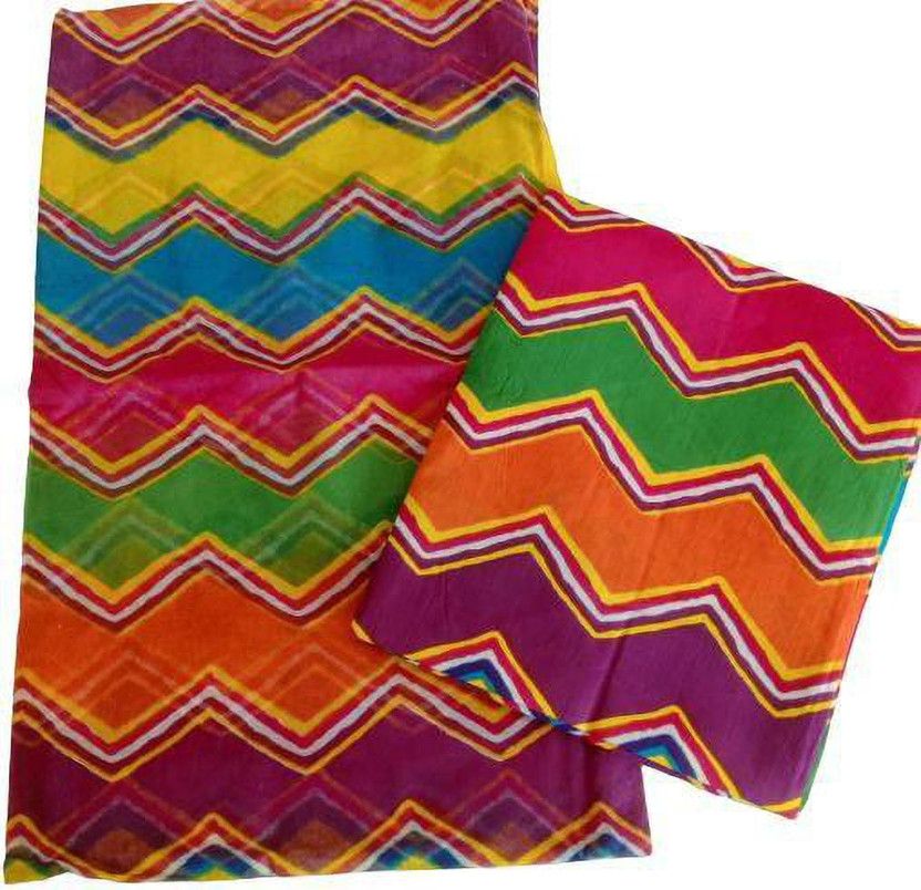 Unstitched Cotton Silk Suit Fabric Checkered
