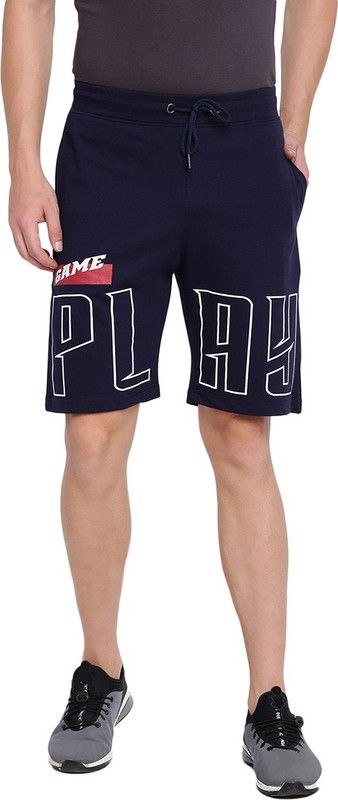 Color Block Men Dark Blue Regular Shorts