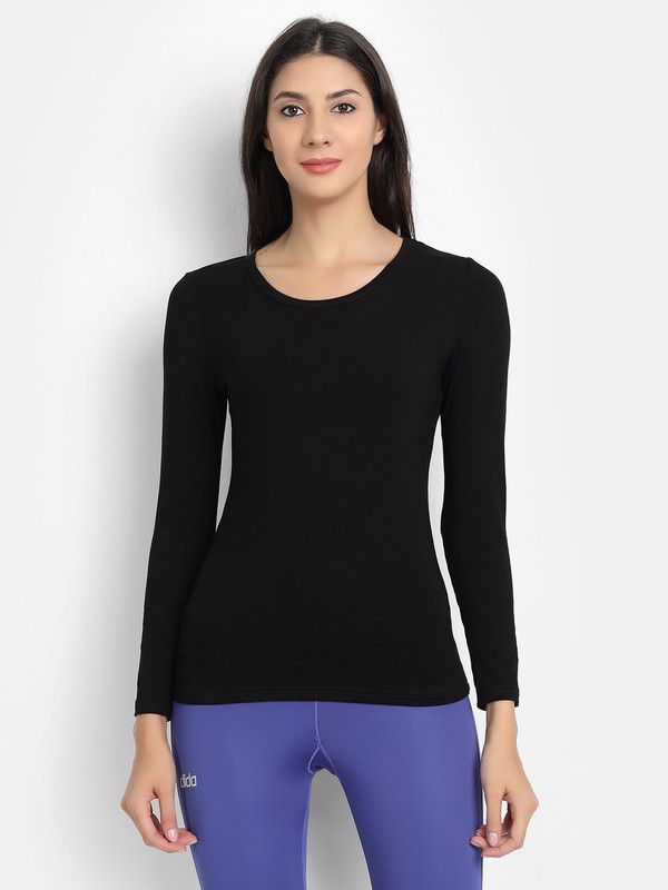 Women's Bamboo Fabric | Round Neck | Sweat Free | Ultra Soft | Full Sleeve T-Shirt (Black-S) made from bamboo fabric 100% organic Women Solid Round Neck Viscose Rayon Black T-Shirt