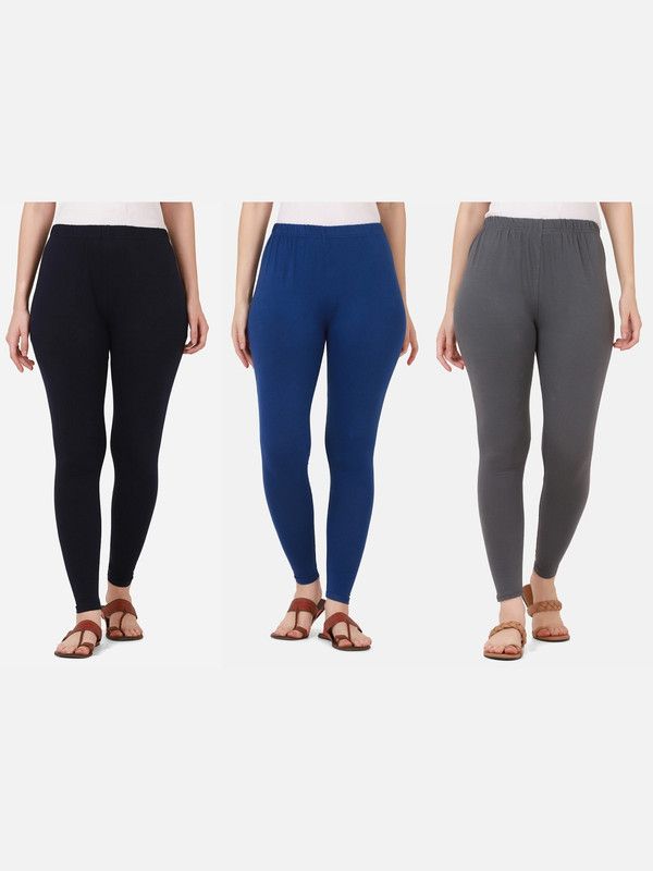 Ankle Length Ethnic Wear Legging  (Dark Blue, Blue, Grey, Solid)
