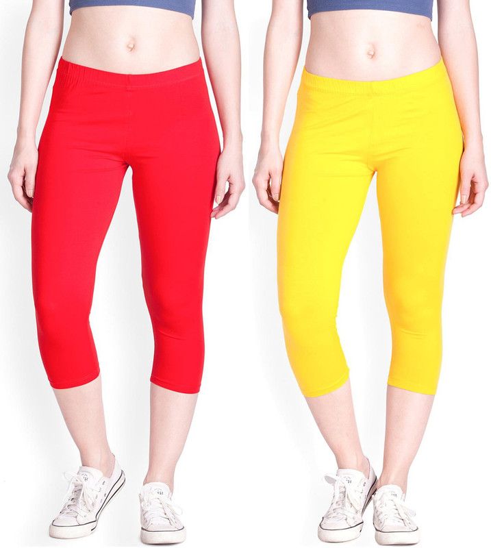 Women Red, Yellow Capri
