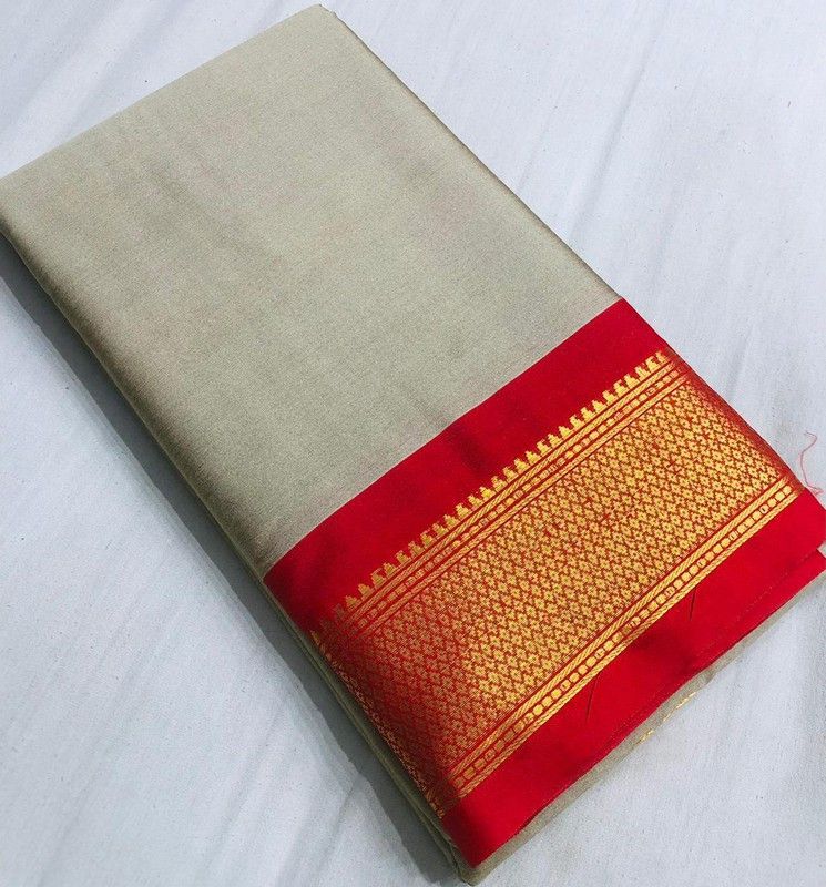Dyed Paithani Cotton Silk Saree  (Multicolor)