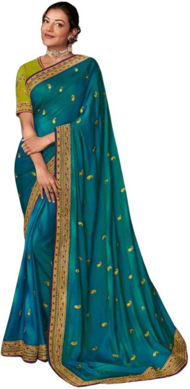 Embellished Bollywood Pure Silk Saree  (Multicolor)