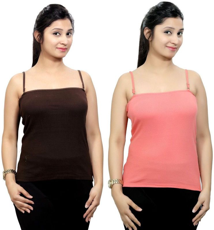 Women Brown, Pink Camisole