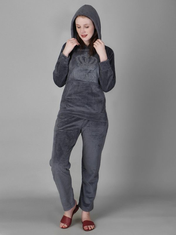 Women Co-ords Grey Printed