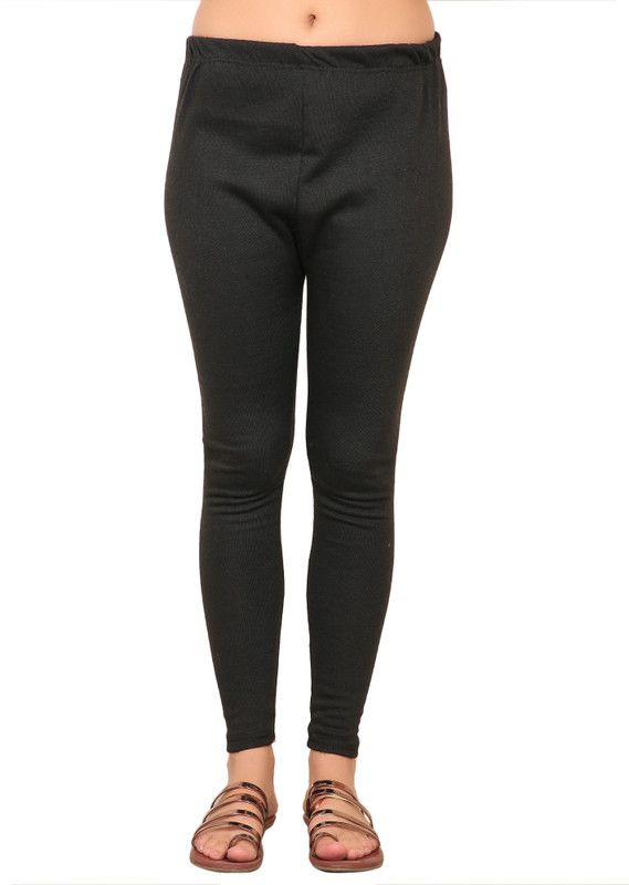 A4S Churidar Ethnic Wear Legging  (Black, Solid)