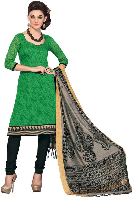 Unstitched Poly Chanderi Salwar Suit Material Floral Print