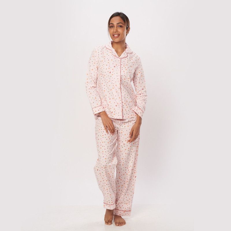 Women Co-ords Pink, Orange Printed