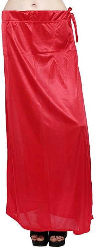 Guddan GD-1102-Red-Free Satin Blend Petticoat  (Free)