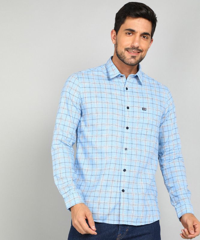 Arrow Sport Point Collar Full Sleeve Casual Shirt Men Slim Fit Checkered Spread Collar Casual Shirt