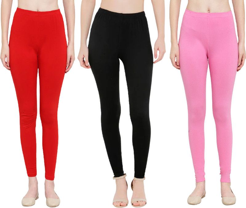 Style Access Ankle Length Western Wear Legging  (Red, Black, Pink, Solid)