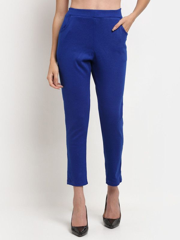 Ankle Length Legging  (Blue, Solid)