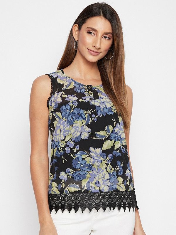 Casual Sleeveless Solid Women Multicolor, Black Top