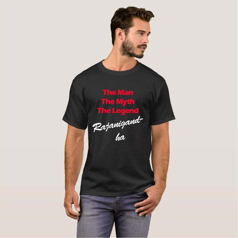 Rajanigandha College Dude Stylish Fashion V03 Men Printed Round Neck Cotton Blend Black T-Shirt