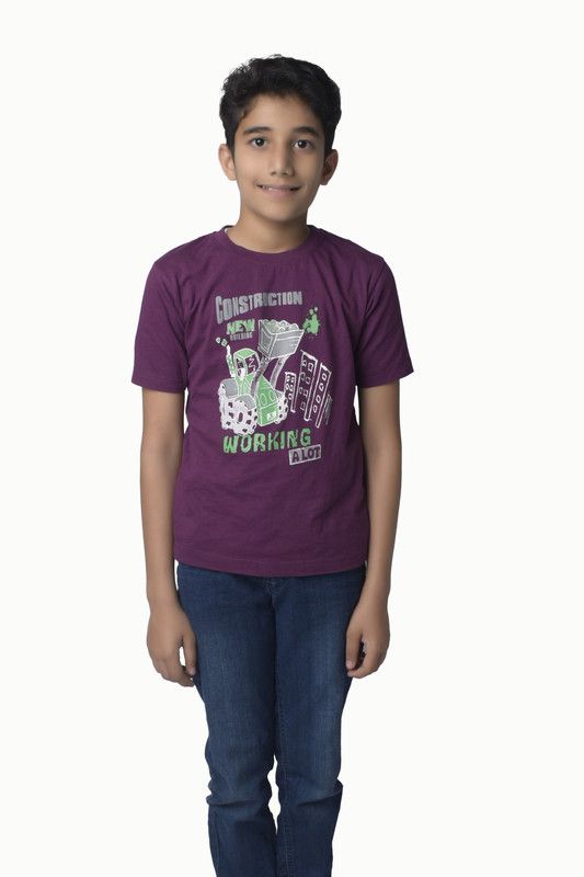 Boys Solid Wool Blend T Shirt  (Maroon, Pack of 1)