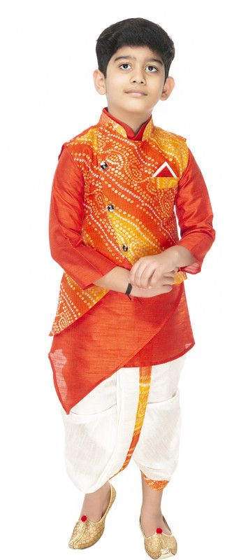 Boys Pure Silk Dhoti & Kurta Set  (Pack of 3)