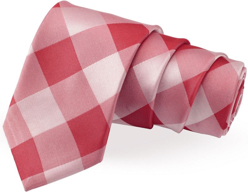 PELUCHE Dapper Red & White Colored Neck Checkered Men Tie