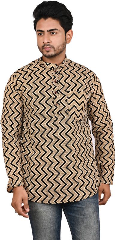 Men Kurta  (Brown)
