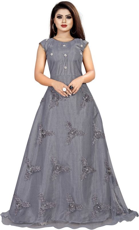 Flared/A-line Gown  (Grey)