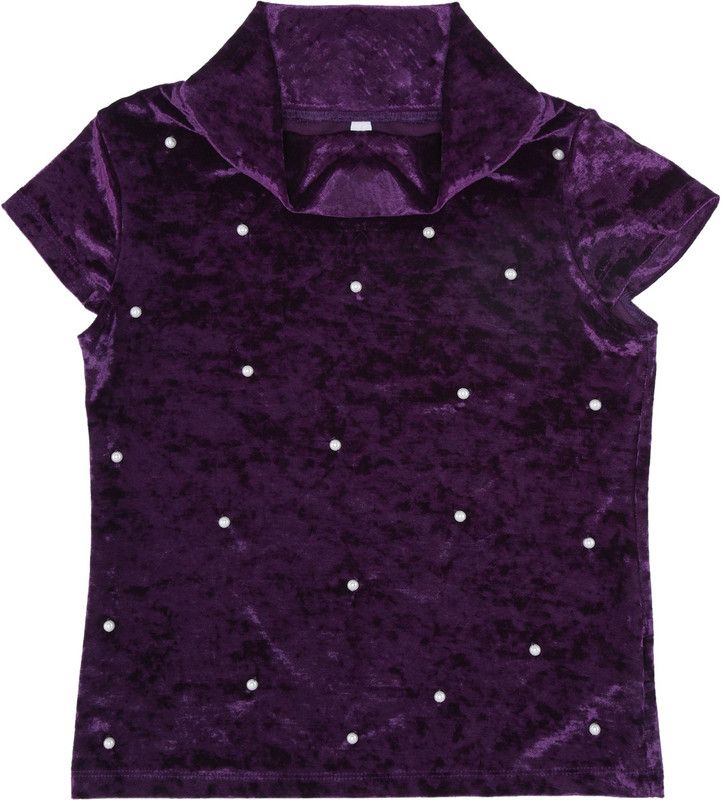 Girls Casual Polycotton Blouson Top  (Purple, Pack of 1)