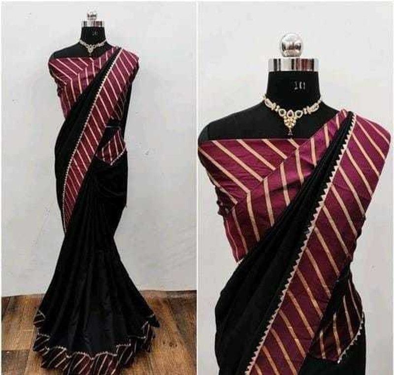 Fashion Art Silk Saree  (Black)