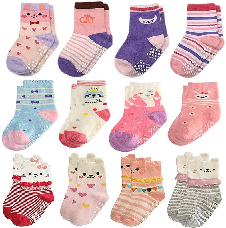 Baby Girls Printed, Self Design, Geometric Print, Striped Ankle Length  (Pack of 4)