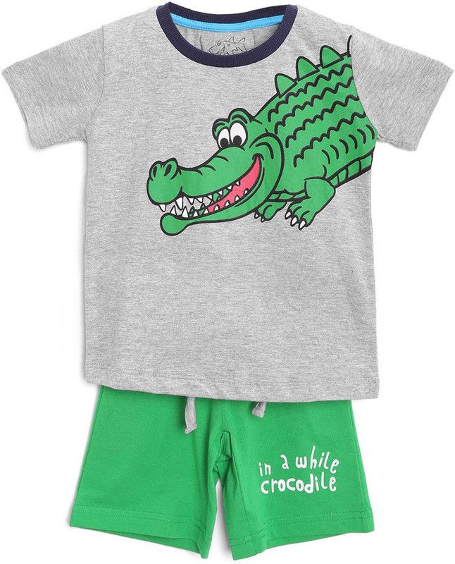 Boys Casual Bodysuit T-shirt  (Grey)
