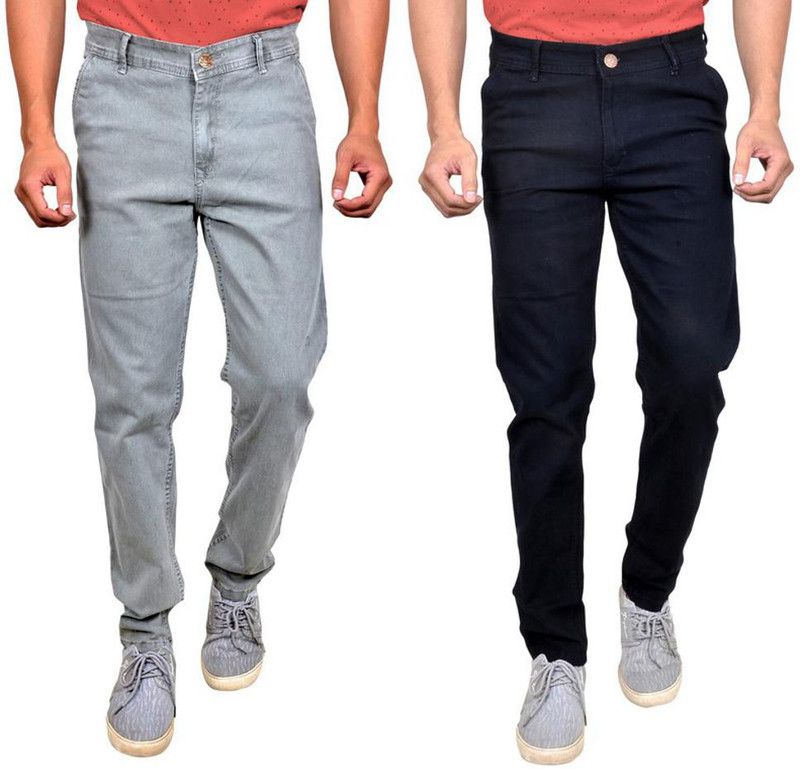 Men Regular Mid Rise Multicolor Jeans  (Pack of 2)