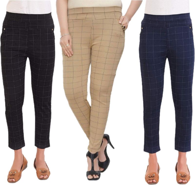 Cloud Star Multicolor Jegging  (Checkered)