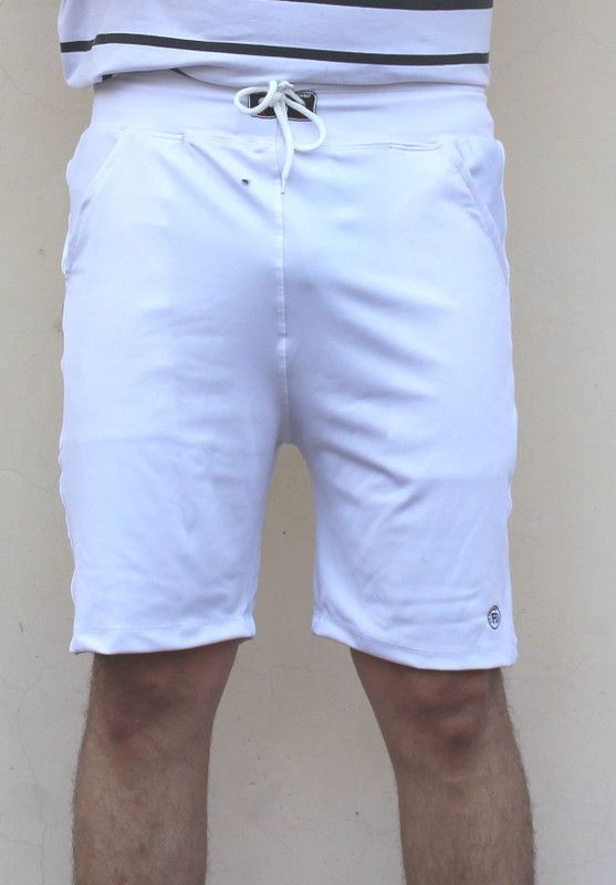 Solid Men White Gym Shorts, Running Shorts, Night Shorts, Basic Shorts