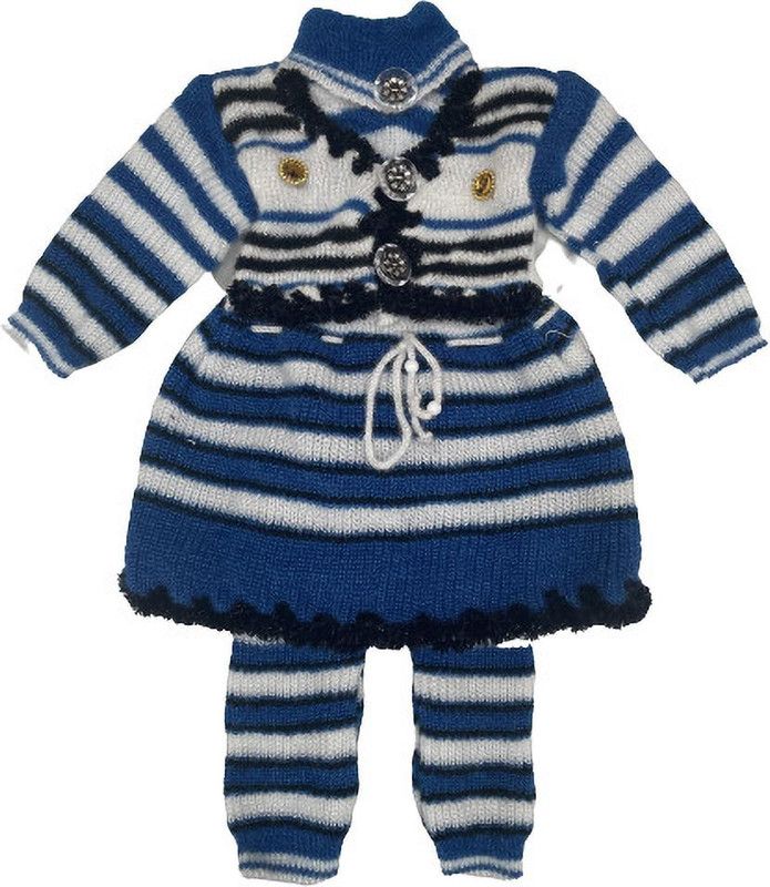 Baby Girls Party(Festive) Dress Pyjama  (Blue)