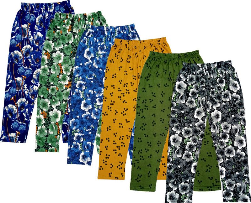 Capri For Girls Casual Printed Polyester Blend  (Multicolor Pack of 6)