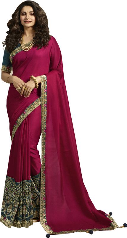 Embroidered, Embellished Banarasi Jacquard, Art Silk Saree  (Pink)