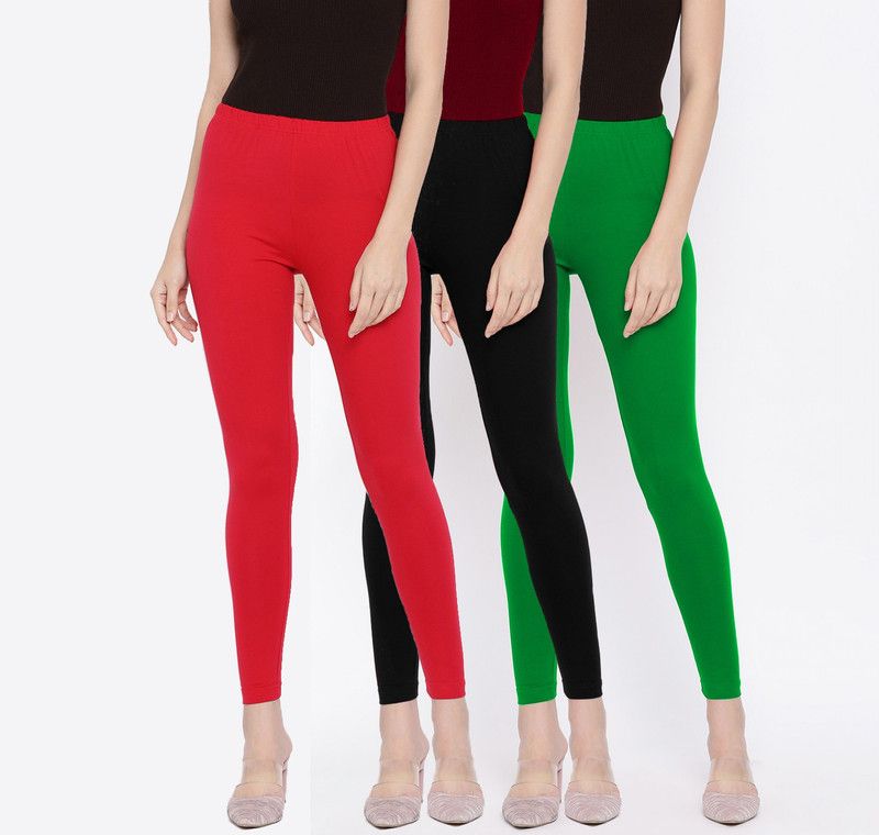 SOBER BLACK Ankle Length Ethnic Wear Legging  (Red, Black, Green, Solid)