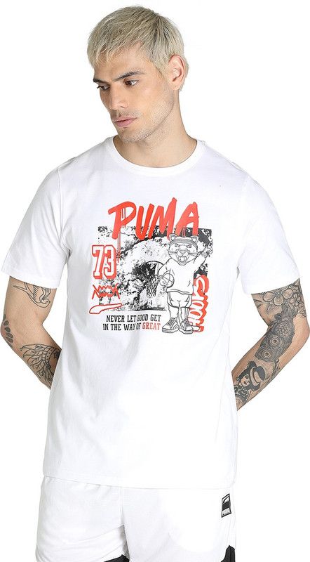 Dylan SS Tee 1 Men Printed Round Neck Cotton Blend White T-Shirt