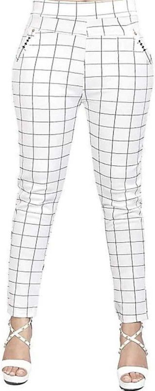 Kinaya Store Western Wear Legging  (White, Checkered)