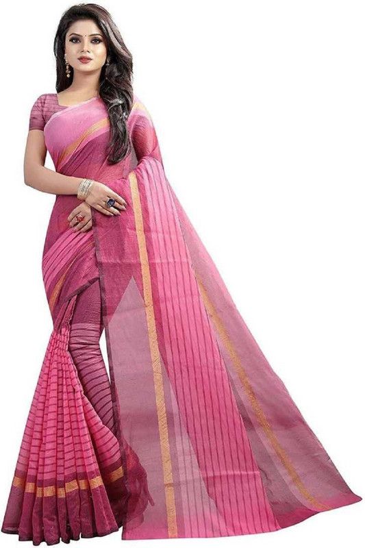 Applique Daily Wear Georgette Saree  (Pink)