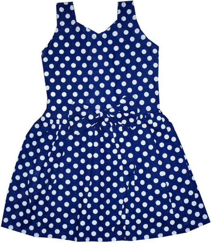 Girls Midi/Knee Length Casual Dress  (Blue, Sleeveless)