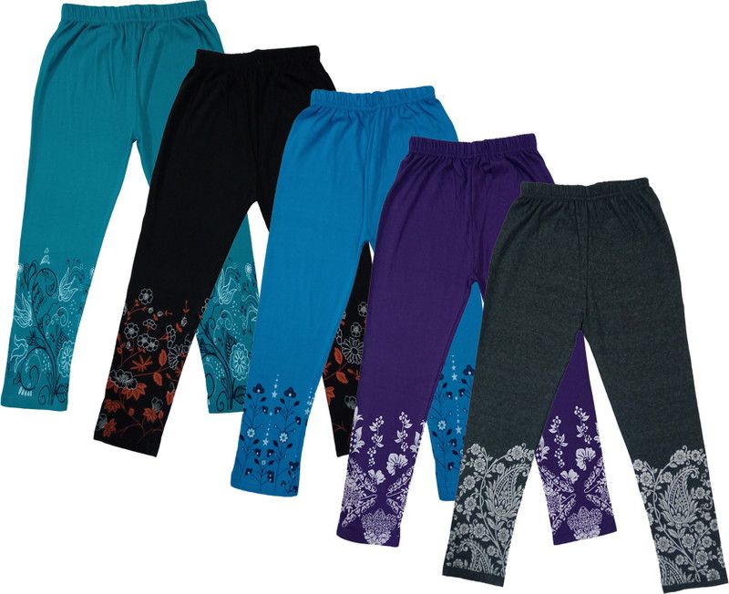 Capri For Girls Casual Printed Cotton Blend  (Multicolor Pack of 5)