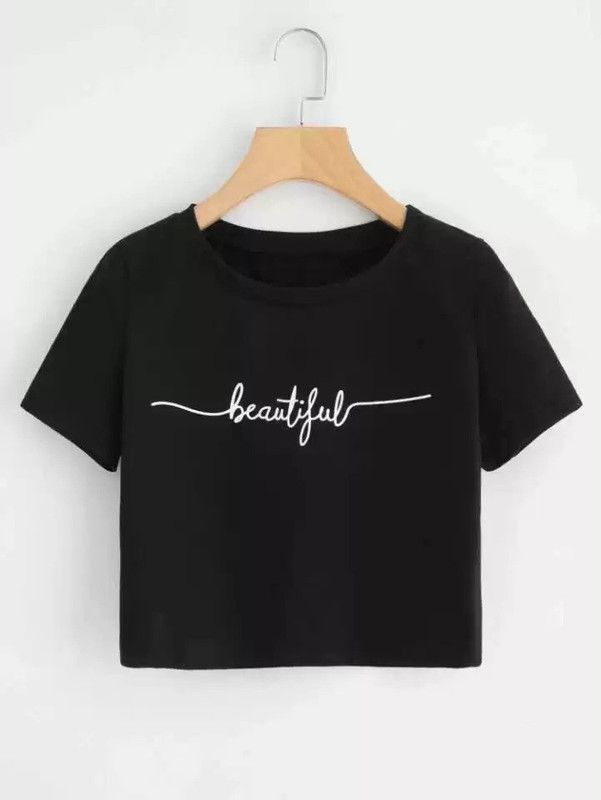 Casual Regular Sleeves Geometric Print Women Black Top