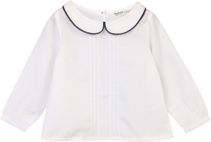 Baby Girls Casual Polycotton Top  (White, Pack of 1)