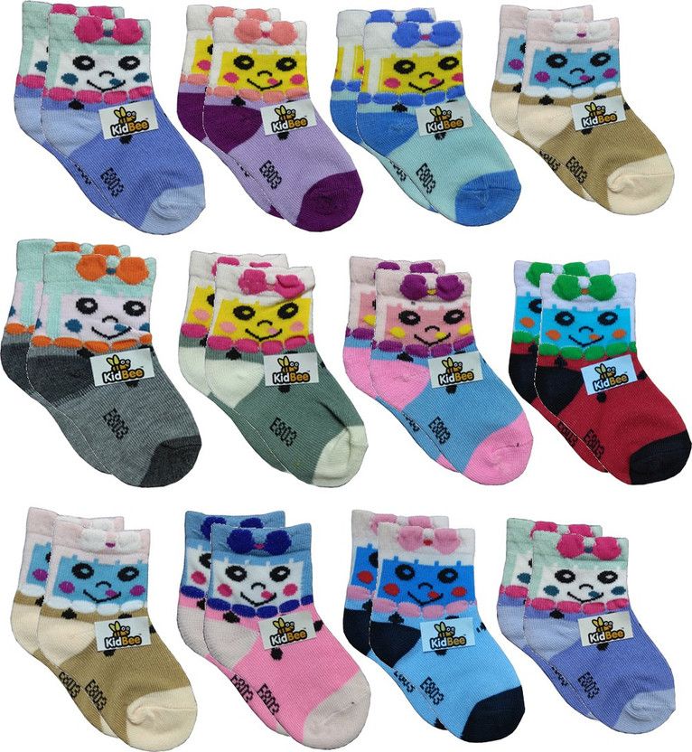 Baby Boys & Baby Girls Printed Ankle Length  (Pack of 12)