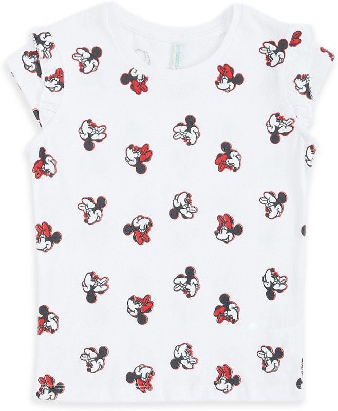 Mickey Girls Pure Cotton Top  (Dark Blue, Pack of 1)