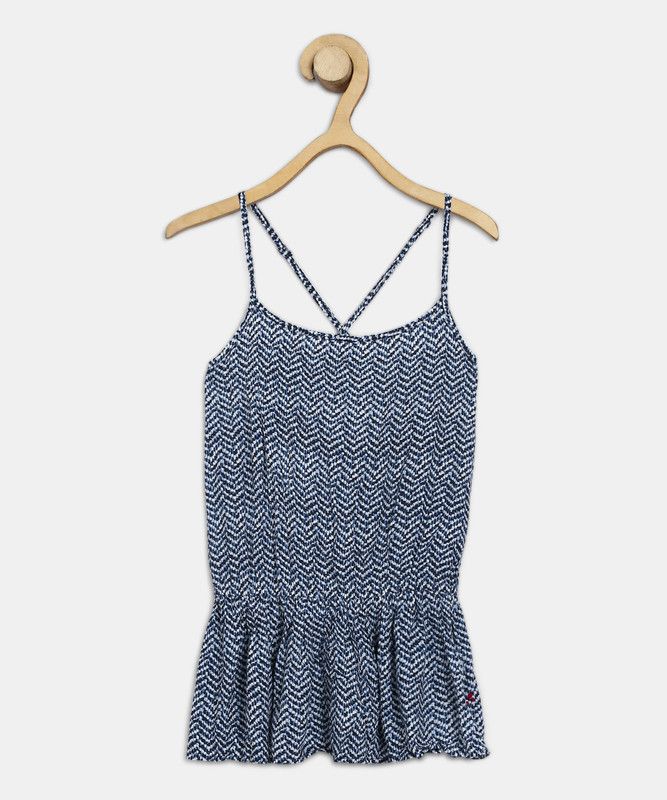 Girls Viscose Strap Top  (Blue, Pack of 1)