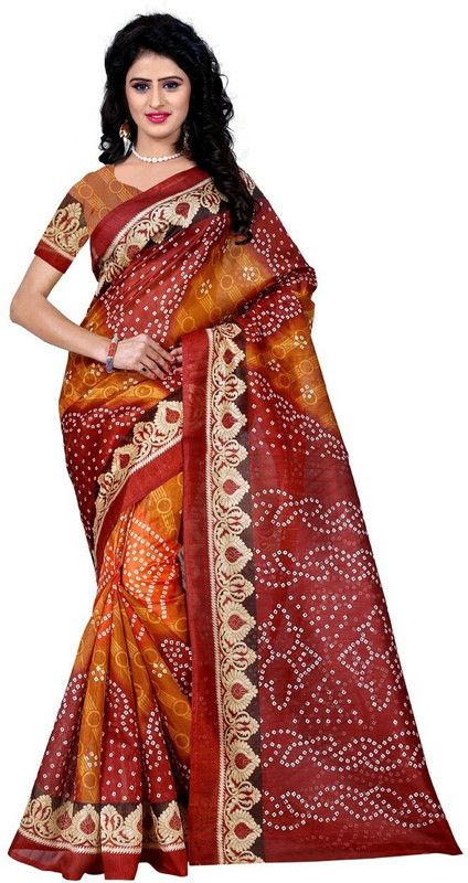 Printed Bhagalpuri Cotton Blend, Cotton Linen Saree  (Multicolor)