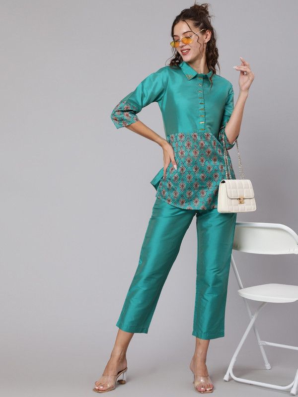 Women Top and Pant Silk Blend