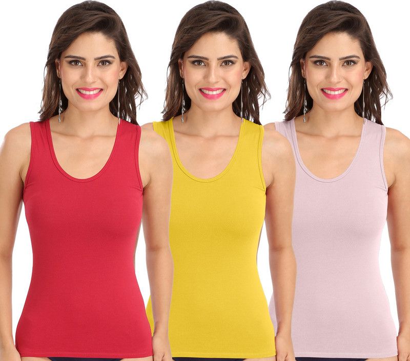 Women Red, Yellow, Pink Tank Top/Vest