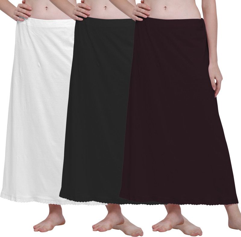 Ziya HOS-CTN-WHT-BLK-BRN Hosiery, Cotton Blend Petticoat  (Free)